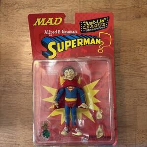 Alfred E. Neuman as Superman Action Figure Just-Us League DC Mad 1998 Amricons